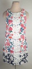 Eliza J Women Multi Floral Applique Shift Dress Size 8 In Good Condition