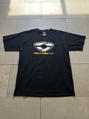 Vintage Alloy MX Moto Cross Gear Faded Black Brand Company Logo Promo Shirt Sz L