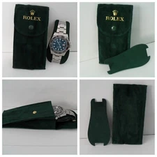 ROLEX Watch Travel Case Pouch  Beautiful ROLEX Green Suede With Insert BRAND NEW