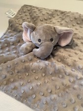 Elephant Cozy Plush Baby Security Blanket Lovey Crevent Lovie Gray