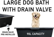 DOG BATH/Pool for LARGER DOGS with Easy-to-Empty DRAIN Tap, For Inside & Outside