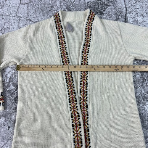 Vintage Amana Fine Woolens Cardigan Sweater One Size Women Cream Christmas - Picture 5 of 8