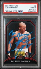 DUSTIN POIRIER 2011 UFC TOPPS FINEST SIGNED ROOKIE CARD - PSA 9 MINT w/ 10 AUTO