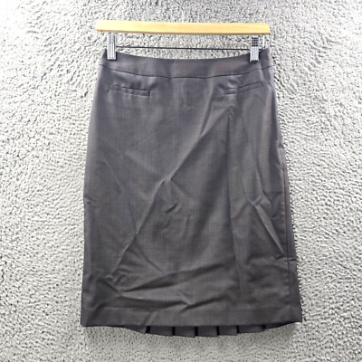 Saba Womens Pencil Skirt Size 6 Grey Wool Silk Blend Back Pleats