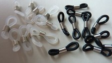 10/20 Brillen&ouml;sen Brillenschlaufen f&uuml;r Brillenkette 20mm schwarz / transparent