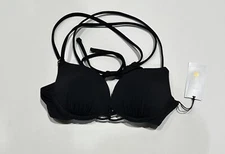 Women's Push-Up Double Strap Bikini Top - Shade & Shore Black 32A