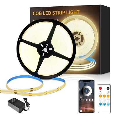 COB LED Strip Lights 24V 50FT DC  Dimmable 3000K Warm White for DIY Decoration