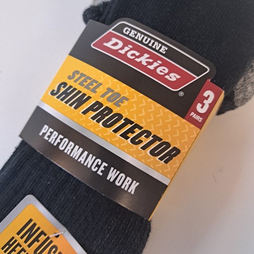 3 Pair Dickies Steel Toe Shin Protector Boot Length Work Sock Black 6-12 copper - Picture 2 of 8
