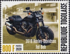 2018 HARLEY DAVIDSON FAT BOB Motorcycle Motorbike Stamp (2020 Togo)