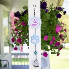 Purple Paw Pet Memorial Bell- Hand And Paw