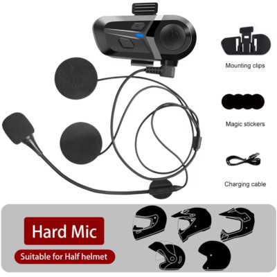 Bluetooth 5.3 Wireless Motorcycle Helmet Headset Hands-Free Call Phone Motorcycl