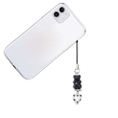 2Pcs Handmade Keychain Colorful Bear Pendant Phone Chain Glass Heart Strap Decor - Zdjęcie 2 z 8