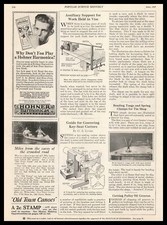 1927 Matthias Hohner Harmonicas Free Instructional Book Offer Vintage Print Ad