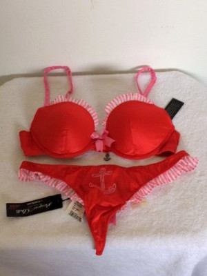 NWT PUSSYCAT DOLLS BEBE BRA PANTY 2PC SET BY ROBIN ANTIN