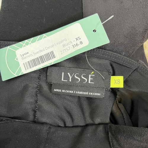 Lysse Legging Ponte Black Faux Suede Panel Inset NEW X Small - Picture 2 of 9