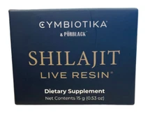Cymbiotika Pure Shilajit Live Resin Elemental Gold/Silver 15g Jar Measured Scoop