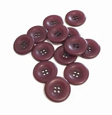 24 Buttons Burgundy Wine Plastic 4-Hole Sew Through Sewing 20 mm #BL28