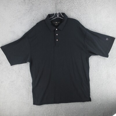 Tiger Woods Nike Polo Shirt Mens Extra Large Black Herringbone Short Sleeve