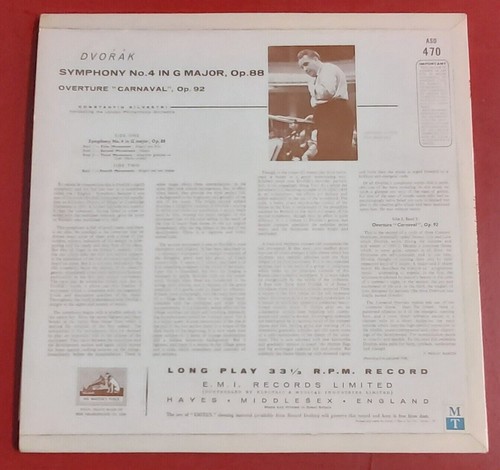 ASD 470 Dvorak symphony 4 Constantin Silvestri 1ST GOLD CREAM STEREO VINYL LP - Foto 3 di 4