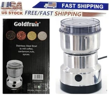 Electric Coffee Bean Grinder Nut Seed Grind Spice Crusher Mill Blender /Silver