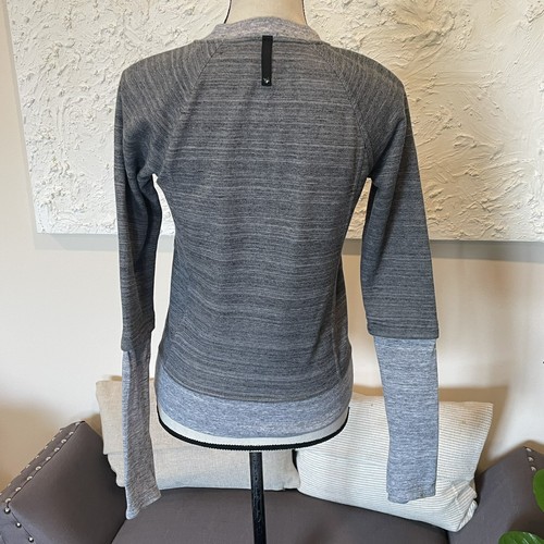 ATHLETA x Derek Lam IOC Women's Zip Up Sweater Jacket Thumb Holes Gray Sz XS - Picture 7 of 9