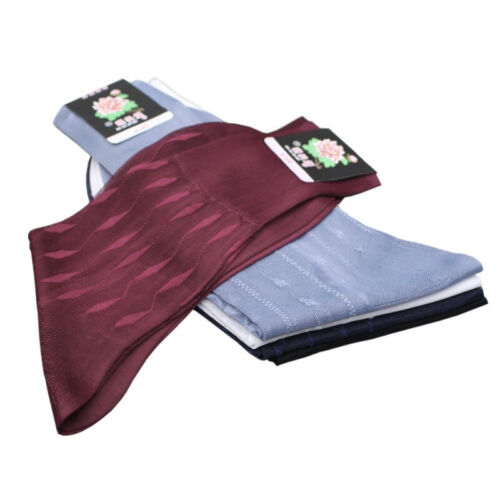 5 Pairs Men Silk-like Sheer Socks Silk Feel Nylon Silky Smart Business Vintage - Picture 3 of 22