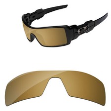 Lenslog Bronze Golden Mirror Polarized Replacement Lenses For-Oakley Oil Rig