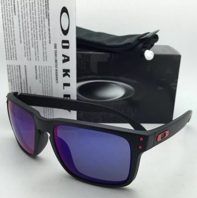 NEW* Oakley HOLBROOK Matte Black Positive Red Iridium w Case Sunglass  oo9102-36