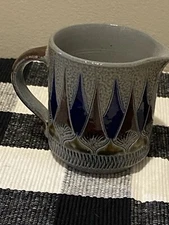 Vintage Handarbeit Pottery Creamer Handpainted Art Design Germany 