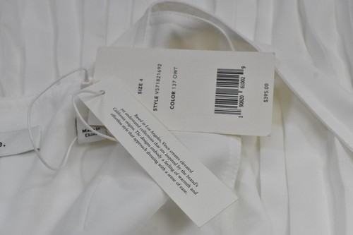 Vince Womens White Sleeveless V Neck Pleated Midi Length Side Pockets Jumpsuit 4 - Picture 5 of 8
