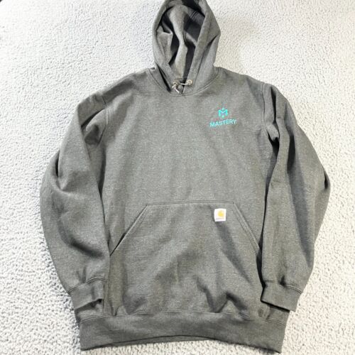 Carhartt Sweatshirt Mens Medium Gray Hoodie Pullover Loose Fit Workwear Outdoors