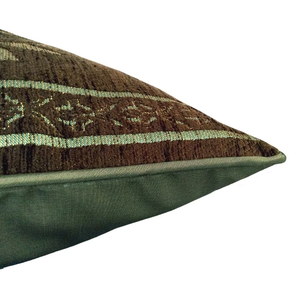 Upholstery/Chenille Jacquard Floral Brown-Green 20"x28" Pillowcase/Cushion Cover - Image 3 of 4
