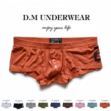Men's Sexy Underwear Underpants Soft Boxers Shorts Briefs Trunks Button Low Rise