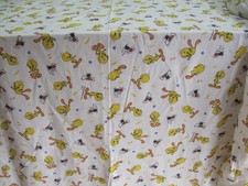 VINTAGE LOONEY TUNES TWEETIE PIE & SYLVESTER FLACHES BLATT STOFF BASTELN UPCYCLE