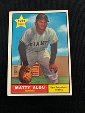 MATTY ALOU ROOKIE TOPPS 1961 EXMT SF GIANTS #327 BASEBALL CARD. rookie card picture