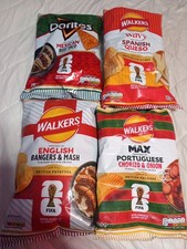 4 Walkers Crisps Ltd Edit FIFA Grab Bags Bangers & mash Chorizo Queso, taco 3P&P