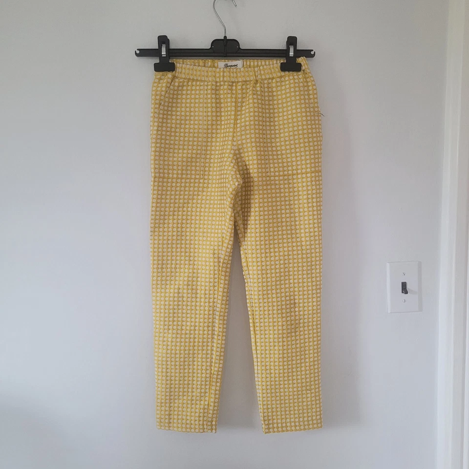 Bonpoint Niños Niñas Talla 10 Punto Amarillo Satinado Vestido Fiesta Pantalón Pantalones Pull-on Foto 2 de 4
