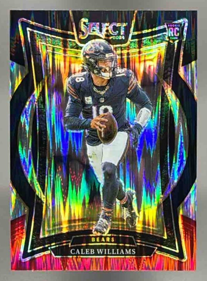 2024 Panini Select Caleb Williams Concourse Black and Red Prizm Shock RC Bears