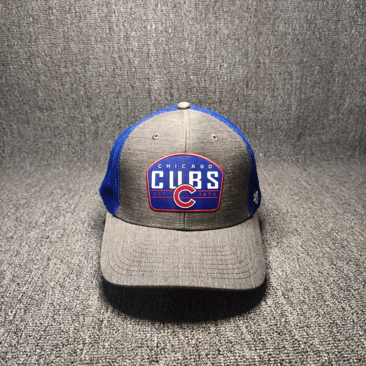 47 Brand Chicago Cubs MLB Trucker Hat Gray Blue Mesh Snapback Cap