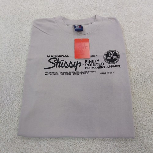 NWT VINTAGE 90s Stussy Sharpie Graphic Short Sleeve T Shirt Men's Large NEW