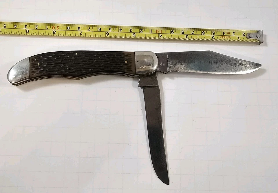 Винтажный складной охотничий нож SCHRADE WALDEN USA N.Y. 225 H с ножнами - Изображение 4 из 4