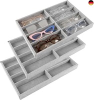 3 StüCk Brille Aufbewahrungsbox Organizer, 8 FäCher Sonnenbrillen Aufbewahrung,