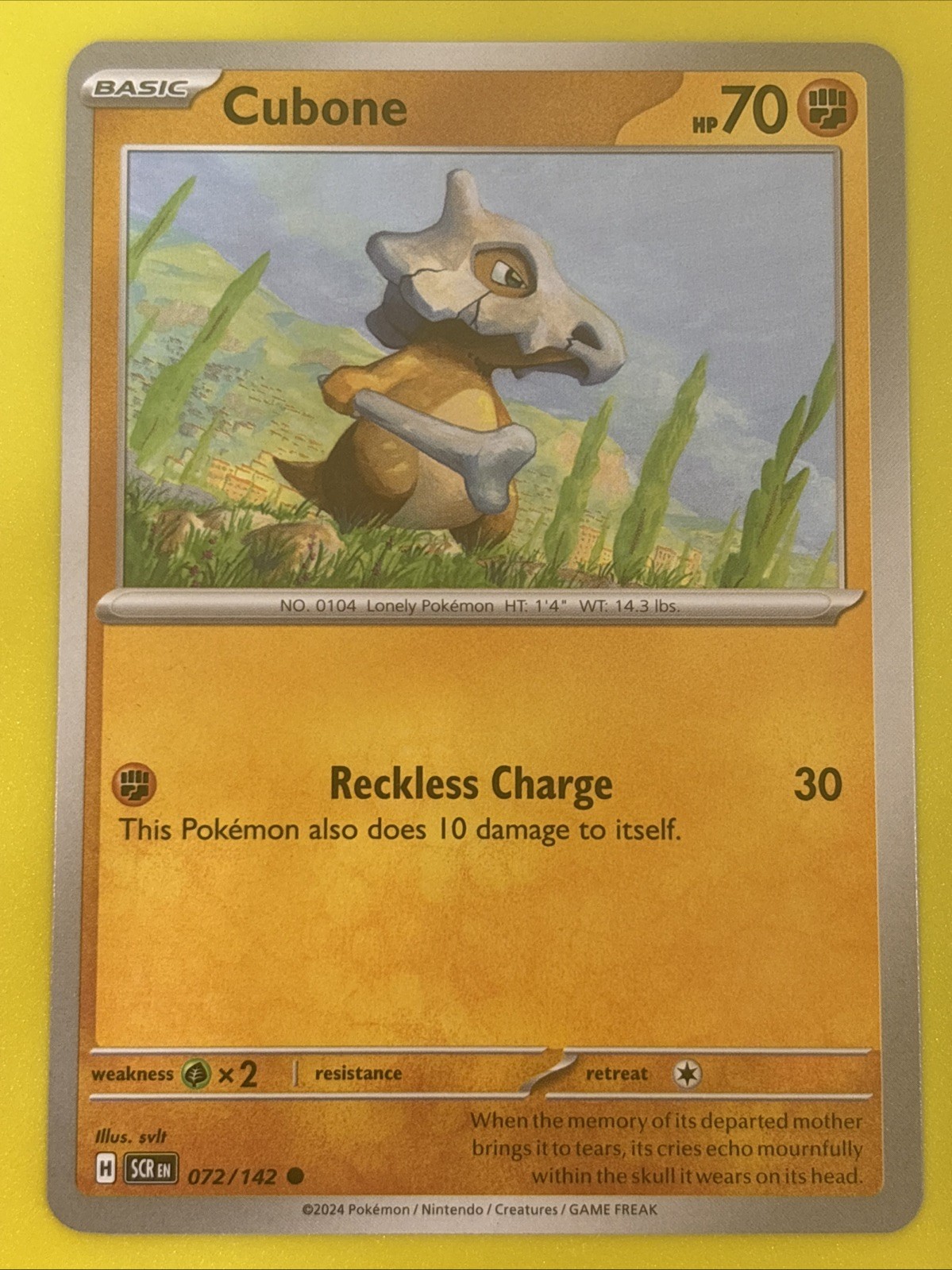 Cubone 072/142 Sv07: Stellar Crown Regular Pokémon TCG LP