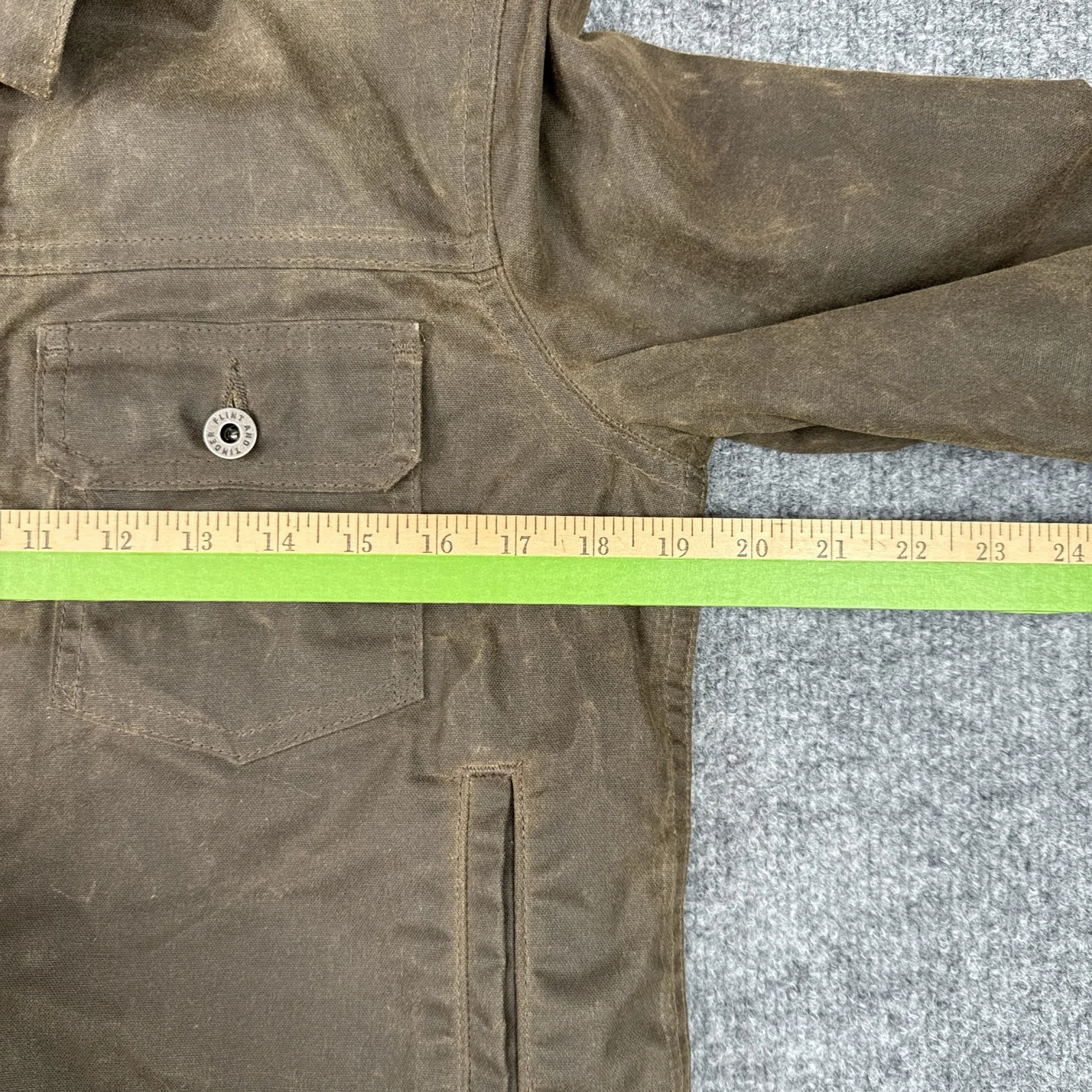 Flint and Tinder Waxed Trucker Jacket Olive Brown S USA NWT image 11
