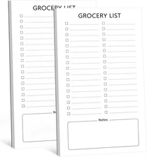 Joyberg Grocery List Magnet Pad for Fridge, 2 Pack Magnetic Notepads white 