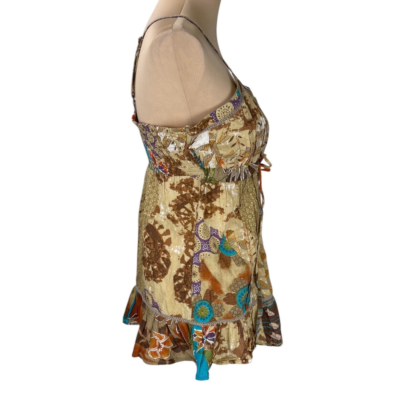 Dizzy Lizzy Medium Boho Patchwork Button Front Co… - image 3