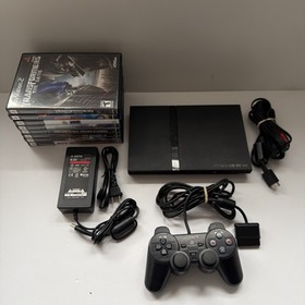 Sony PlayStation 2 PS2 Slim Console Bundle SCPH-70011 W/ Controller & 8 Games