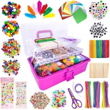Art and Craft Supplies for Kids, Toddler DIY Craft Art Supply Set Included Pipe