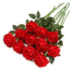 Fake Roses Artificial Flowers - Fake Artificial Roses Silk Flowers 10 Pcs Red