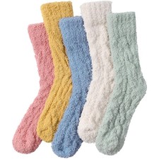 Fuzzy Socks for Women - Cozy Socks for Women 5 Pairs Warm Soft